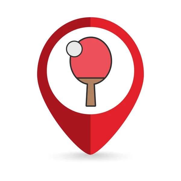 Map Pointer Raquet Ball Sign Vector Illustration — Stok Vektör