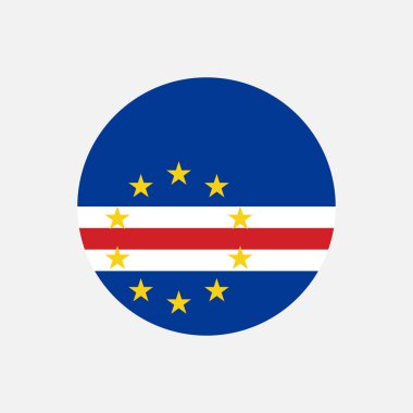 Cape Verde 'de. Cape Verde bayrağı. Vektör illüstrasyonu.
