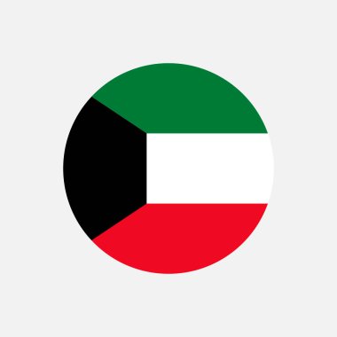 Taşralı Kuveyt. Kuveyt bayrağı. Vektör illüstrasyonu.