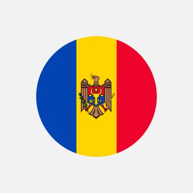 Moldova kırsalında. Moldova bayrağı. Vektör illüstrasyonu.