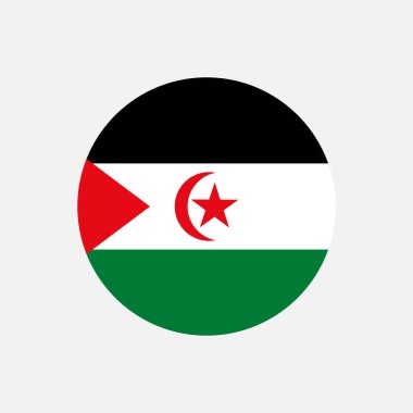 Sahra ülkesi Arap Demokratik Cumhuriyeti. Sahra Arap Demokratik Cumhuriyeti bayrağı. Vektör illüstrasyonu.