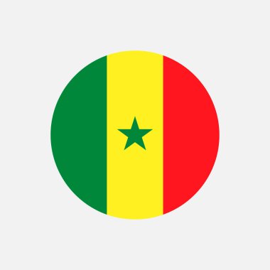 Taşralı Senegal. Senegal bayrağı. Vektör illüstrasyonu.