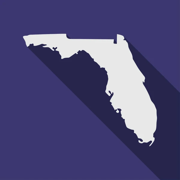 长期阴影下的佛罗里达州地图 — 图库矢量图片