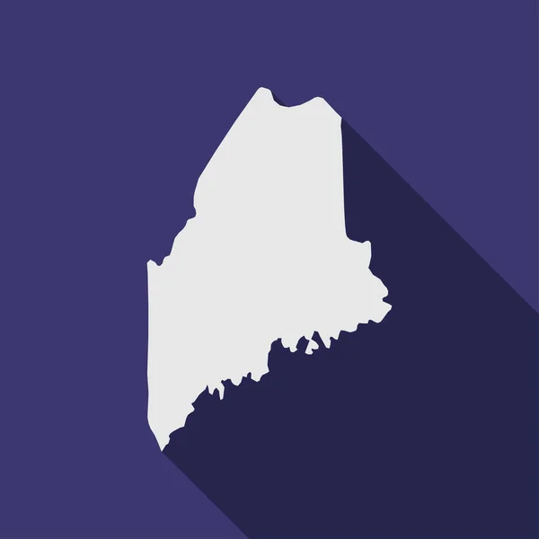 Mapa Del Estado Maine Con Sombra Larga — Archivo Imágenes Vectoriales