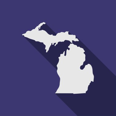 Michigan eyalet haritası uzun gölgeli