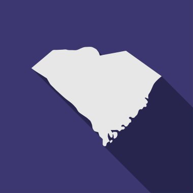 Uzun gölgeli Güney Carolina haritası