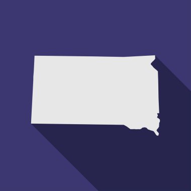 Uzun gölgeli Güney Dakota eyalet haritası