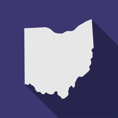 Ohio eyalet haritası uzun gölgeli