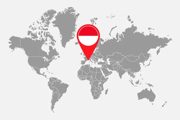 Pin Map Monaco Flag World Map Inglês Ilustração Vetorial — Vetor de Stock