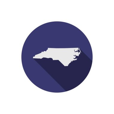 Kuzey Carolina eyalet çember haritası uzun gölgeli