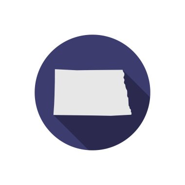 Uzun gölgeli Kuzey Dakota eyalet çember haritası