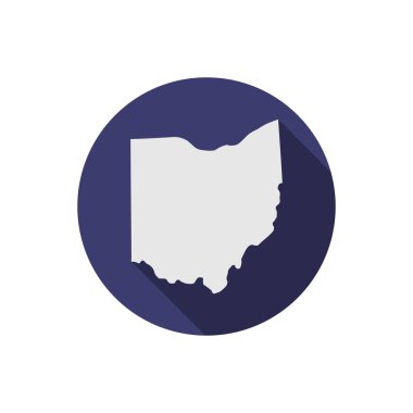 Ohio eyalet çember haritası uzun gölgeli