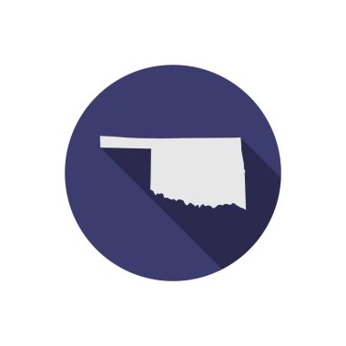 Oklahoma eyalet çember haritası uzun gölgeli
