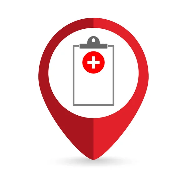 Map Pointer Medical Report Icon Vector Illustration —  Vetores de Stock
