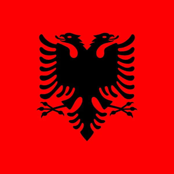Albania Flag Official Colors Vector Illustration — Vettoriale Stock