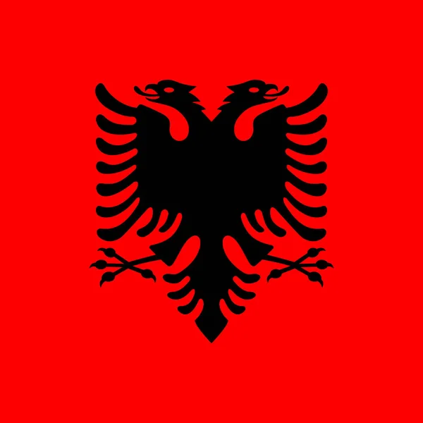 Albania Flag Official Colors Vector Illustration — Stock Vector