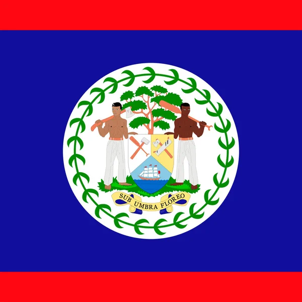 Belize Flag Official Colors Vector Illustration — Archivo Imágenes Vectoriales