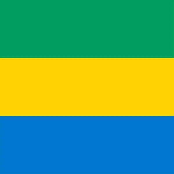 Gabon Vlag Officiële Kleuren Vectorillustratie — Stockvector