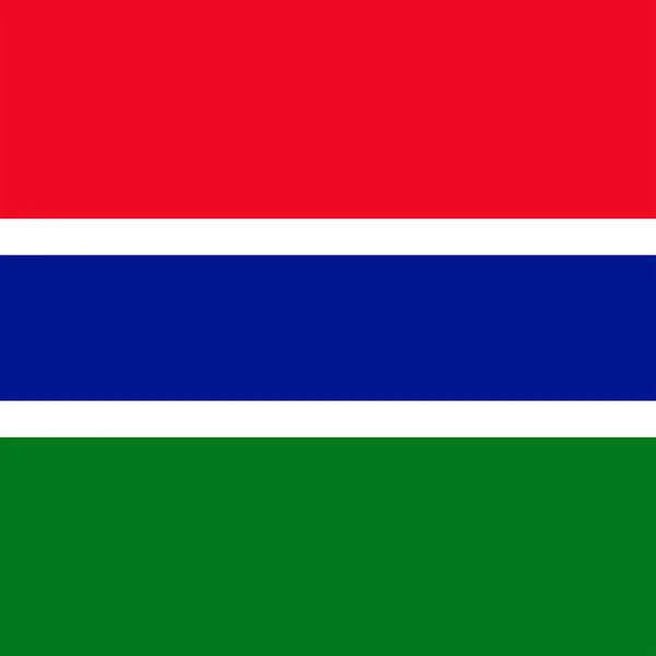 Gambia Vlag Officiële Kleuren Vectorillustratie — Stockvector