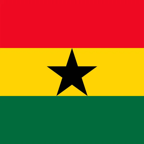 Ghana Flag Official Colors Vector Illustration — 스톡 벡터