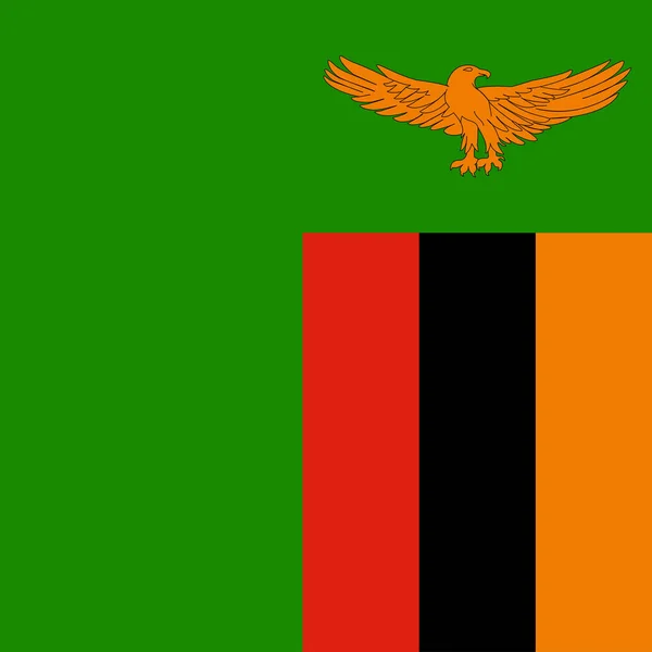 Zambia Vlag Officiële Kleuren Vectorillustratie — Stockvector