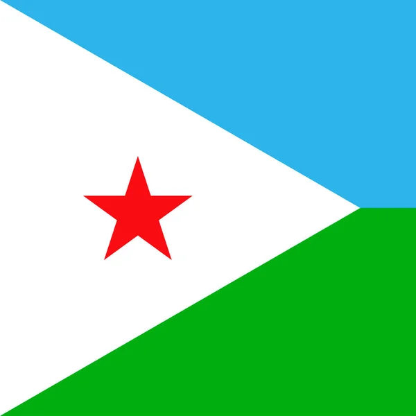 Djibouti Flag Official Colors Vector Illustration — Stok Vektör