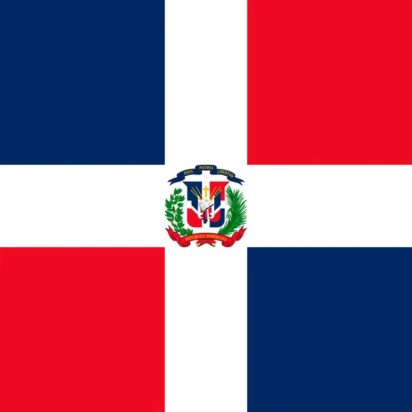 Drapeau République Dominicaine Couleurs Officielles Illustration Vectorielle — Image vectorielle