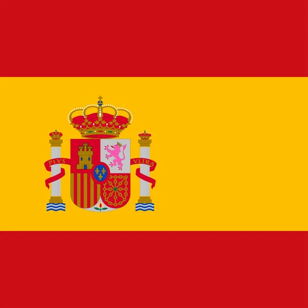 Spain Flag Official Colors Vector Illustration — Stock vektor