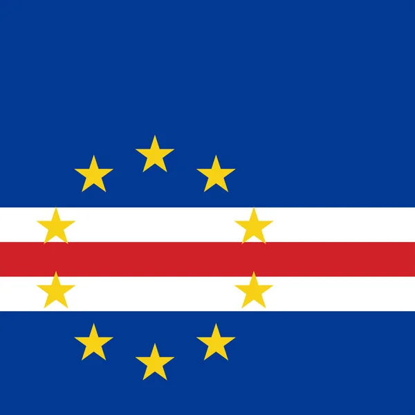 Cape Verde Flag Official Colors Vector Illustration — ストックベクタ