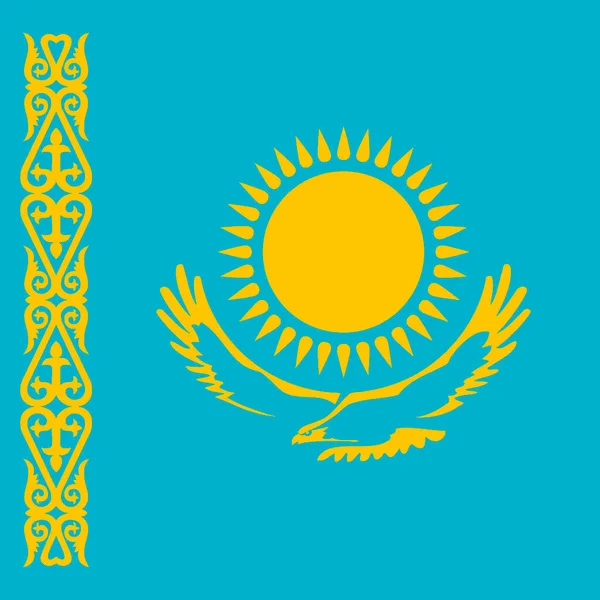 Kasachstan Flagge Offizielle Farben Vektorillustration — Stockvektor