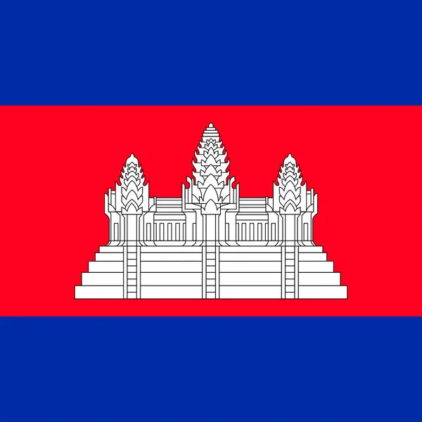 Cambodia Flag Official Colors Vector Illustration — ストックベクタ