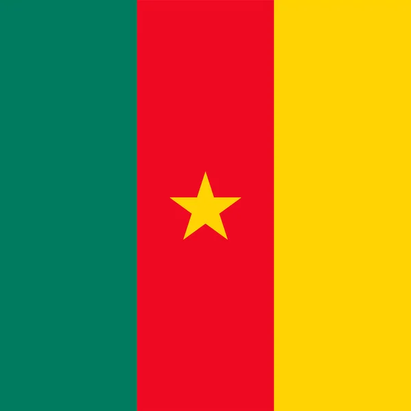 Cameroon Flag Official Colors Vector Illustration — ストックベクタ