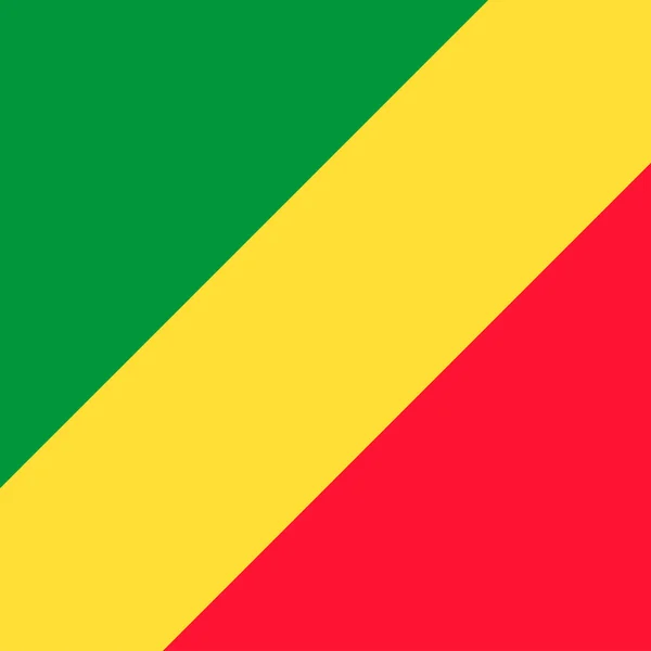 Republic Congo Flag Official Colors Vector Illustration — Vector de stock