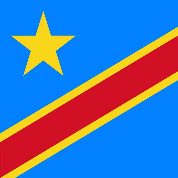 Democratic Republic Congo Flag Official Colors Vector Illustration — Stock vektor