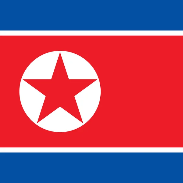 Bandeira Coreia Norte Cores Oficiais Ilustração Vetorial —  Vetores de Stock