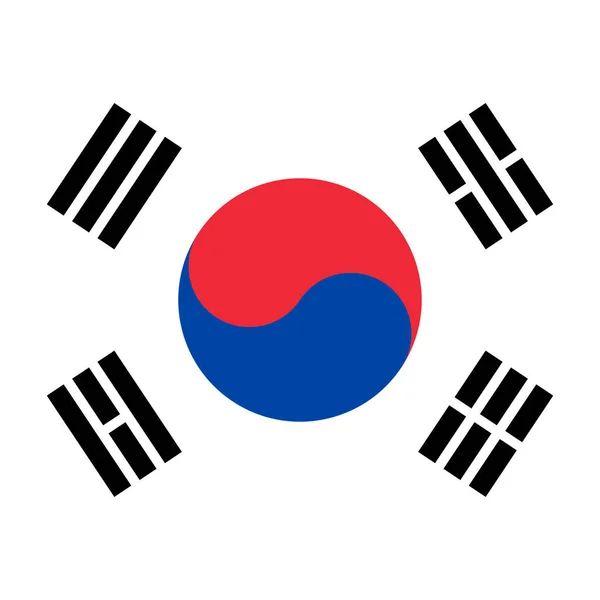 Bandera Corea Del Sur Colores Oficiales Ilustración Vectorial — Vector de stock