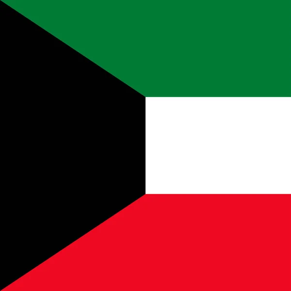 Kuwait Flag Official Colors Vector Illustration — Vetor de Stock