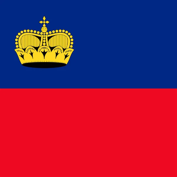 Flaga Liechtensteinu Oficjalne Kolory Ilustracja Wektora — Wektor stockowy