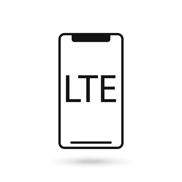 Mobile Phone Flat Design Icon Lte Communication Technology Symbol — 스톡 벡터