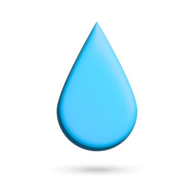 3D Su Damlası, H2O işareti, eko konsepti.