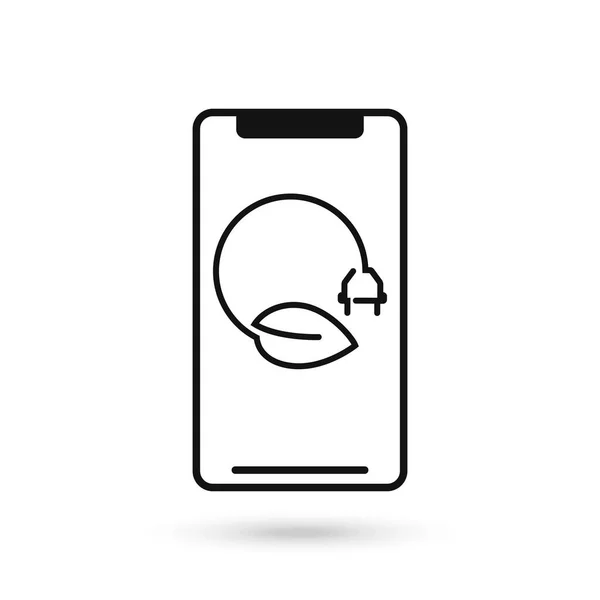 Icône Design Plat Téléphone Portable Avec Icône Énergie Écologique Avec — Image vectorielle