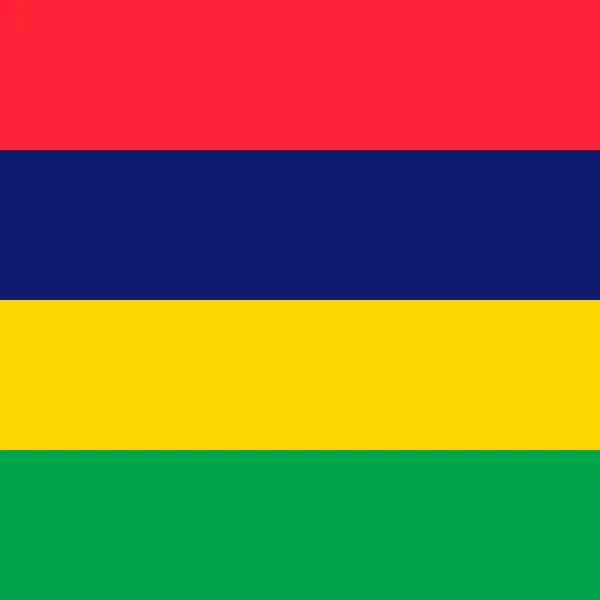 Mauritius Vlag Officiële Kleuren Vectorillustratie — Stockvector