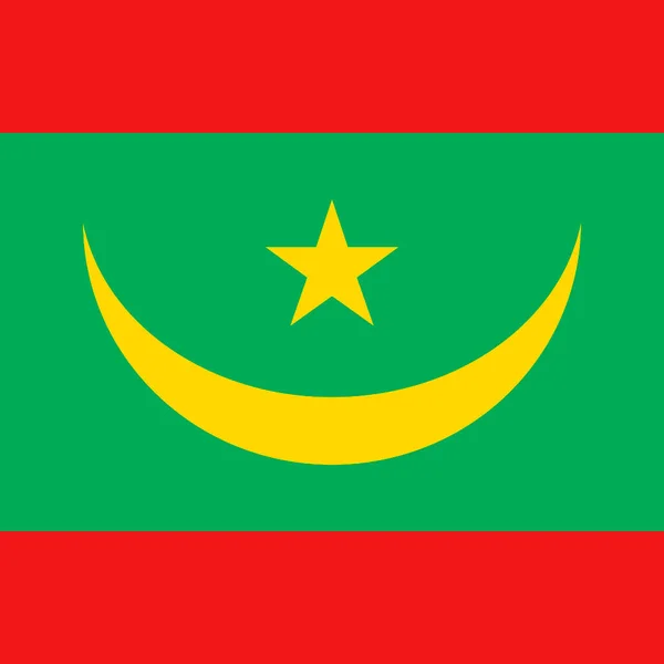 Mauritania Flag Official Colors Vector Illustration — ストックベクタ