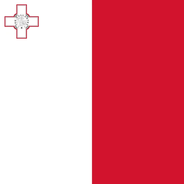 Malta Flag Official Colors Vector Illustration — Vettoriale Stock