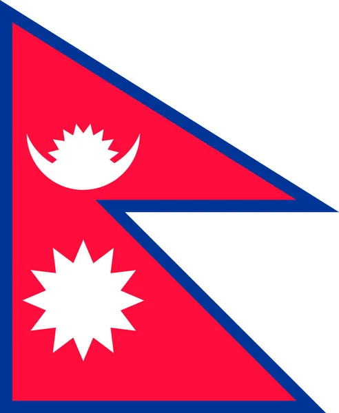 Nepal Flag Official Colors Vector Illustration — Archivo Imágenes Vectoriales