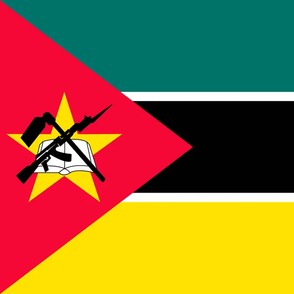 Mozambique Flag Official Colors Vector Illustration — Stock vektor