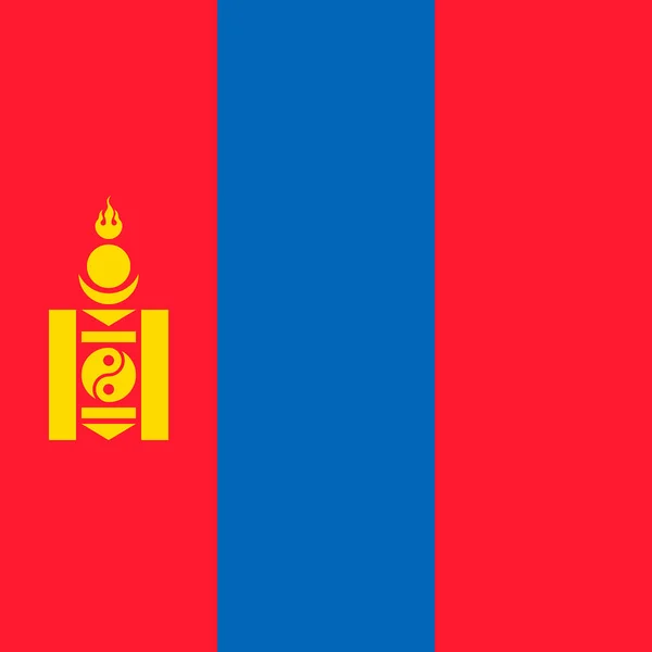Mongolia Flag Official Colors Vector Illustration — 스톡 벡터