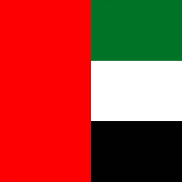 United Arab Emirates Flag Official Colors Vector Illustration — Stok Vektör