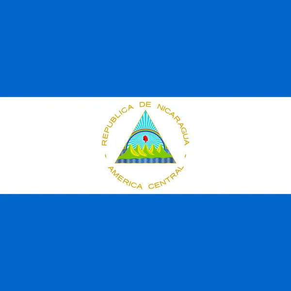 Nicaragua Flag Official Colors Vector Illustration —  Vetores de Stock