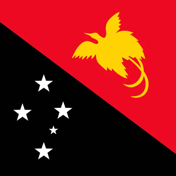 Papua New Guinea Flag Official Colors Vector Illustration — Stock vektor